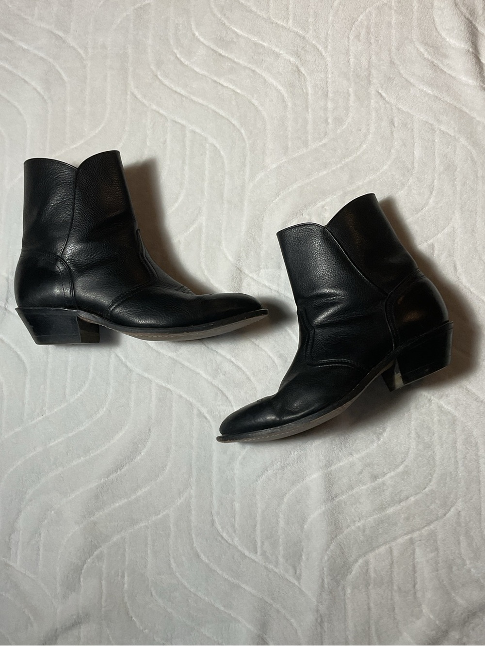 VINTAGE SILVER REBEL BLACK WESTERN BOOTS